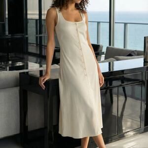 NWT Rumored Mayfair cream Button-Down midi Dress 2